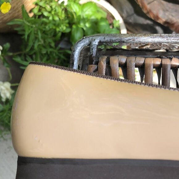 My Ferragamo Italian Designer Nude Patent Leather Flats - Picture 9 of 10